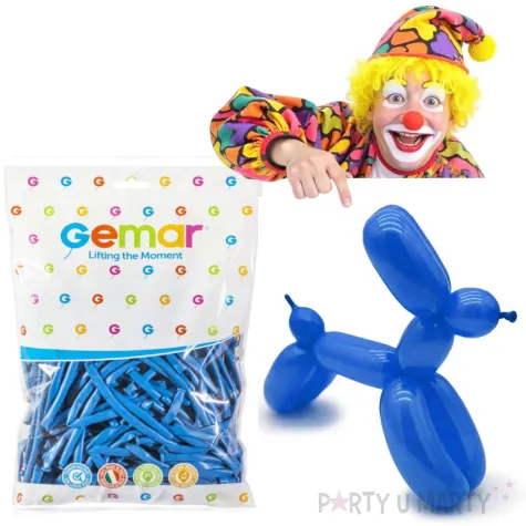 balony modeliny classic 260 niebieskie gemar 100 szt