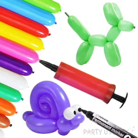 balony modeliny classic 260 pompka i marker mix 50 szt