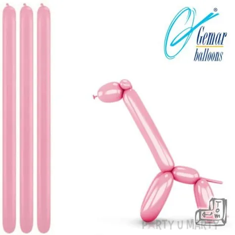 balony modeliny classic 260 rozowe gemar 100 szt