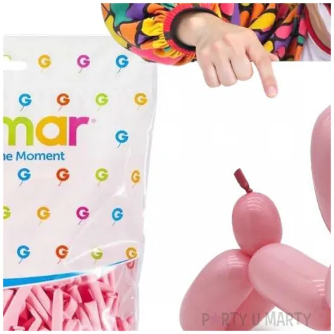 balony modeliny classic 260 rozowe jasne gemar 100 szt