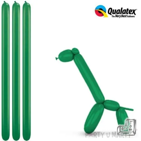 balony modeliny qualatex 260 zielone 100 szt