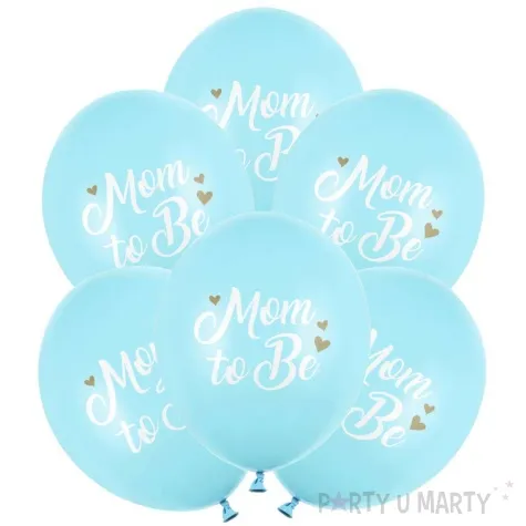 balony mom to be blekitny partydeco 12 6 szt