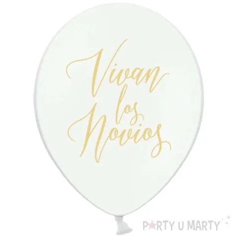 balony novio novia vivan los novios pastel biale 12 strong 6 szt