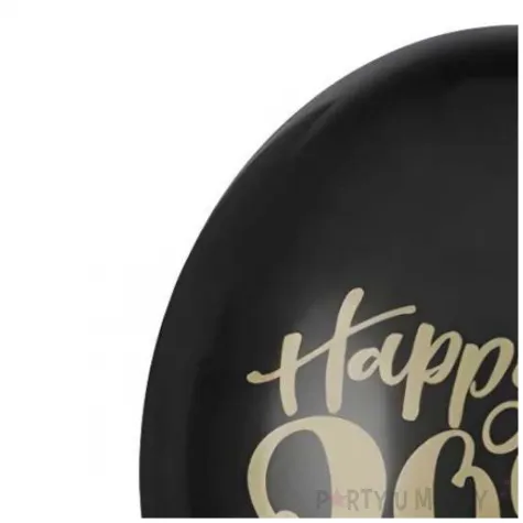 balony nowy rok happy 2025 czarny partydeco 12 50 szt
