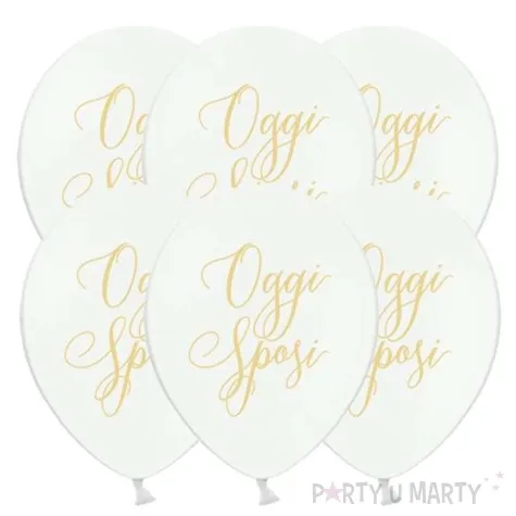 balony oggi sposi nowozency pastel biale 12 strong 6 szt