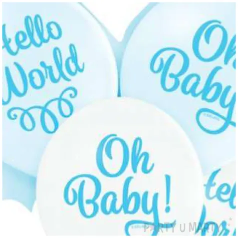 balony oh baby boy chlopiec niebieskie belbal 12 6 szt