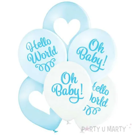 balony oh baby boy chlopiec niebieskie belbal 12 6 szt