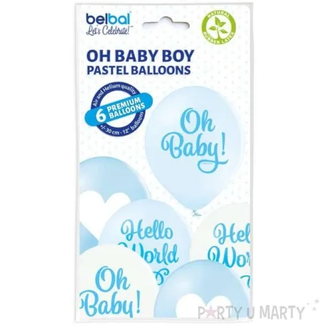 balony oh baby boy chlopiec niebieskie belbal 12 6 szt