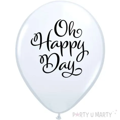 balony oh happy day bialy qualatex 11 25 szt