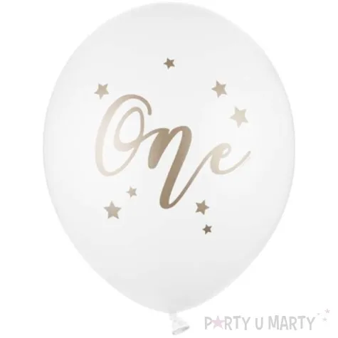 balony one 1 urodziny biale partydeco 12 50 szt