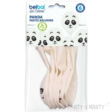 balony panda biale belbal 12 6 szt