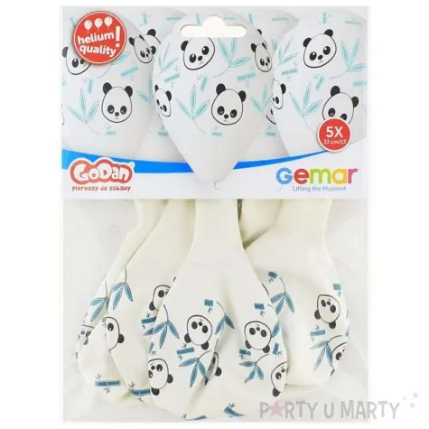 balony panda i bambus biale gemar 13 5 szt