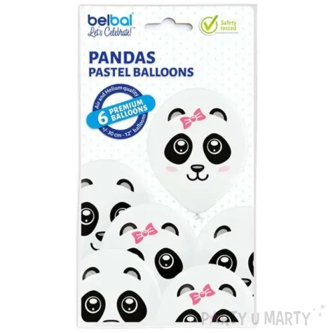 balony pandy pastel biale belbal 12 6 szt