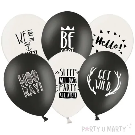 balony party pastel black white strong 12 50 szt