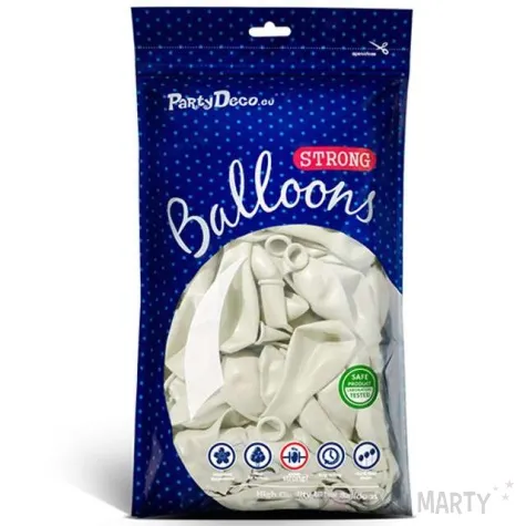 balony pastel biale 10 strong 10 szt