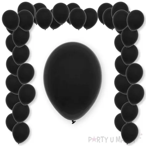 balony pastel black decomex czarny 11 100 szt