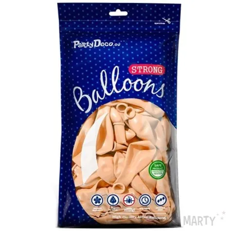 balony pastel brzoskwiniowe jasne 9 strong 100 szt