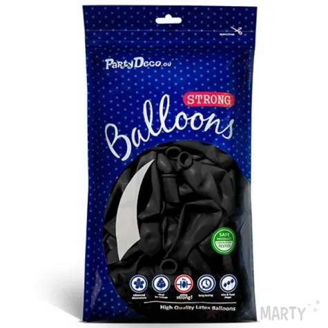 balony pastel czarne 9 strong 10 szt