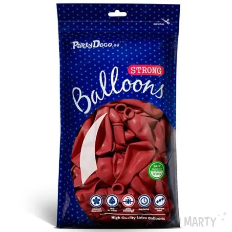 balony pastel czerwone 10 strong 50 szt