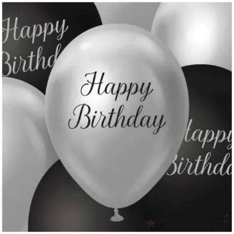 balony pastel metalik mix happy birthday srebrny czarny godan 12 7 szt