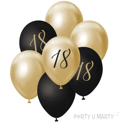 balony pastel metalik mix liczba 18 zloty czarny godan 12 7 szt