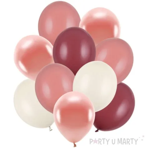 balony pastel metalik mix rozowy partydeco 12 10 szt