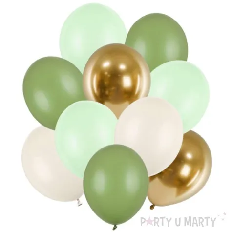 balony pastel metalik mix zielony partydeco 12 10 szt