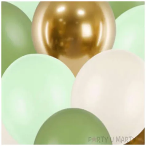 balony pastel metalik mix zielony partydeco 12 10 szt