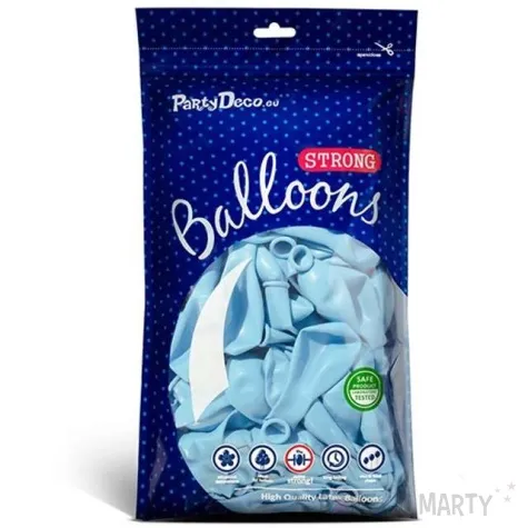 balony pastel niebieskie jasne 9 strong 100 szt