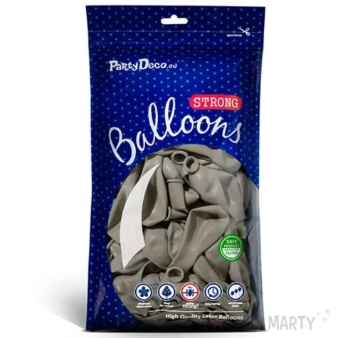 balony pastel szare jasne 10 strong 50 szt