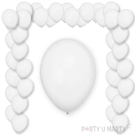 balony pastel white decomex bialy 11 100 szt