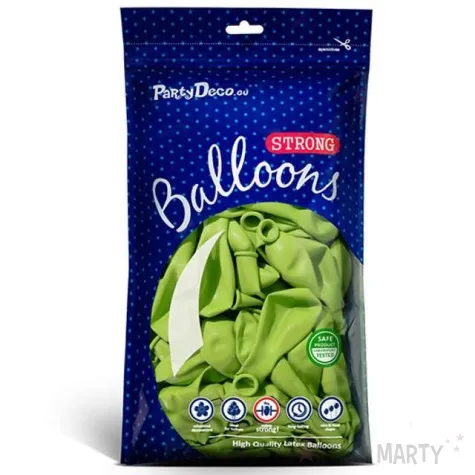 balony pastel zielony limonkowy 9 strong 10 szt