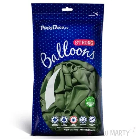 balony pastelowe zielone strong 12 100 szt