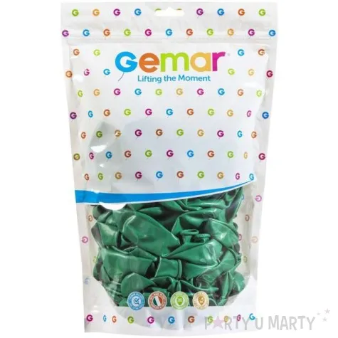 balony pastelowe zielony ciemny gemar 13 50 szt