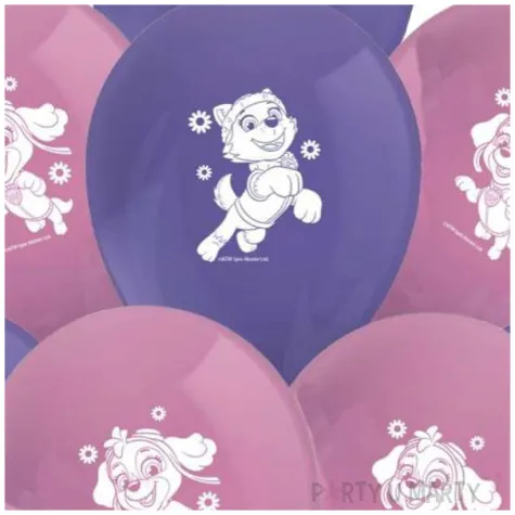 balony paw patrol skye i everest fioletowy rozowy procos 11 8 szt