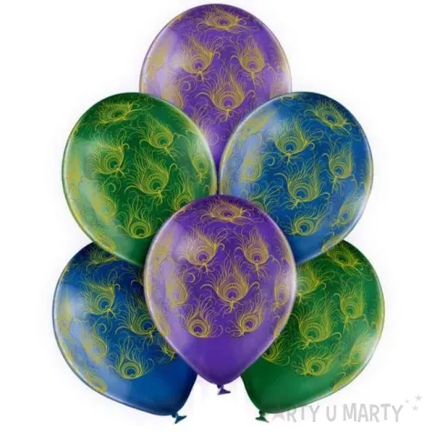 balony pawie piora mix belbal 12 6 szt