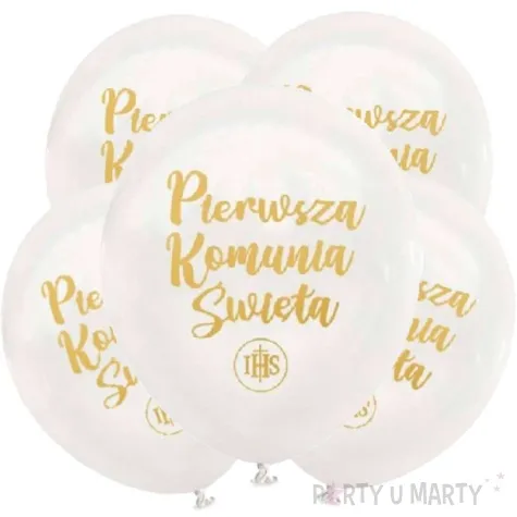 balony pierwsza komunia swieta biale dekoracjepolska 12 5 szt