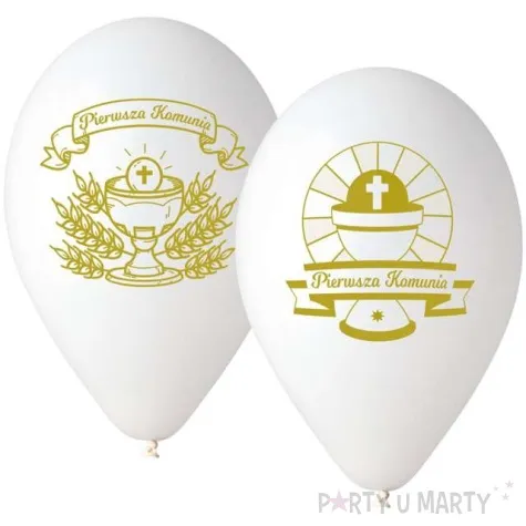 balony pierwsza komunia swieta biale gemar 12 25 szt