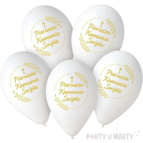 balony pierwsza komunia swieta bialy gemar 12 25 szt