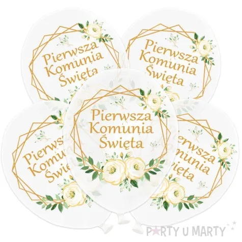 balony pierwsza komunia swieta geometryczny ornament deco mariage 14 5 szt