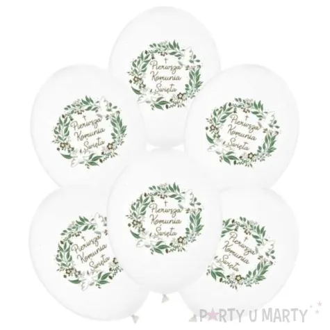 balony pierwsza komunia swieta z galazkami partydeco 12 6 szt