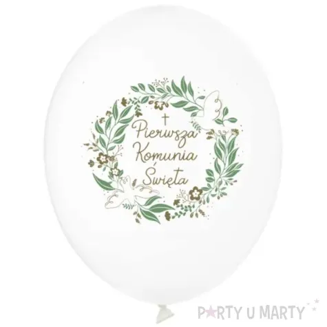 balony pierwsza komunia swieta z galazkami partydeco 12 6 szt