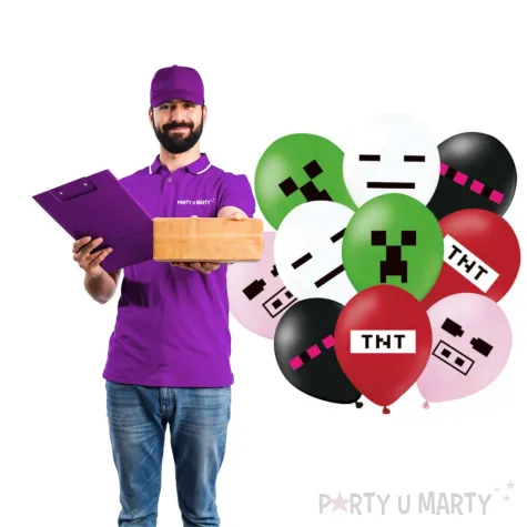 balony piksel mix partypal 12 10 szt