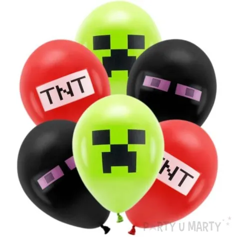 balony piksel tnt i moby partypal 12 6 szt