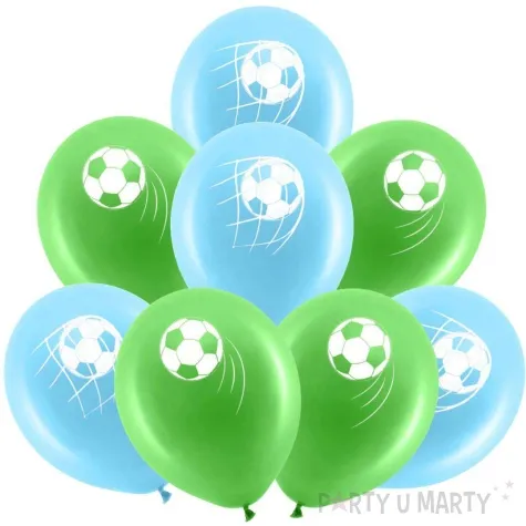 balony pilka nozna soccer fans zielono blekitny pastel procos 11 8 szt