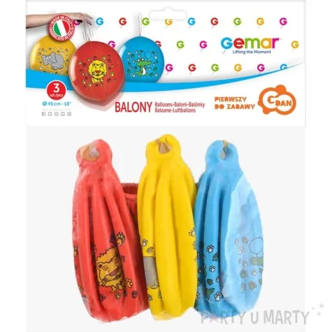 balony pilki zwierzeta gemar 3 szt