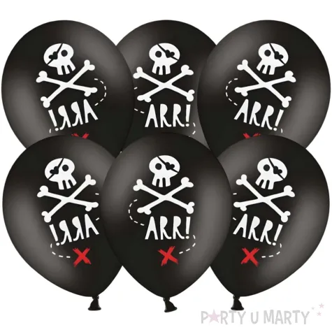 balony piraci pastel czarne strong 12 6 szt