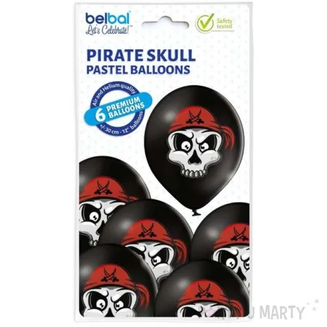 balony piracka czaszka czarne belbal 12 6 szt