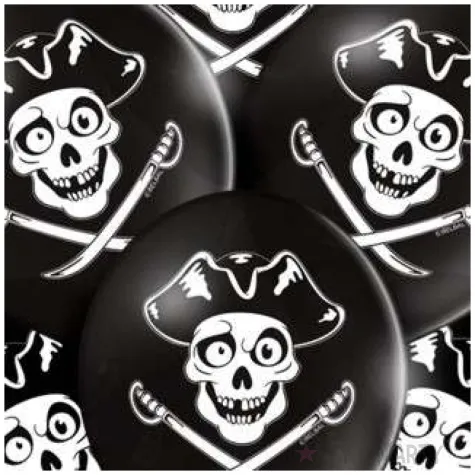 balony pirackie czaszki czarne belbal 12 6 szt
