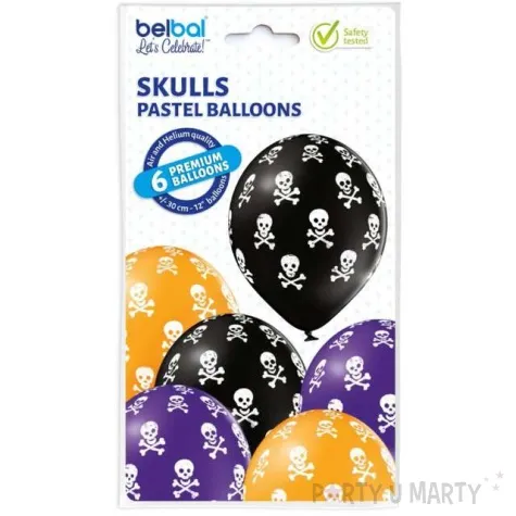 balony pirackie czaszki mix belbal 12 6 szt